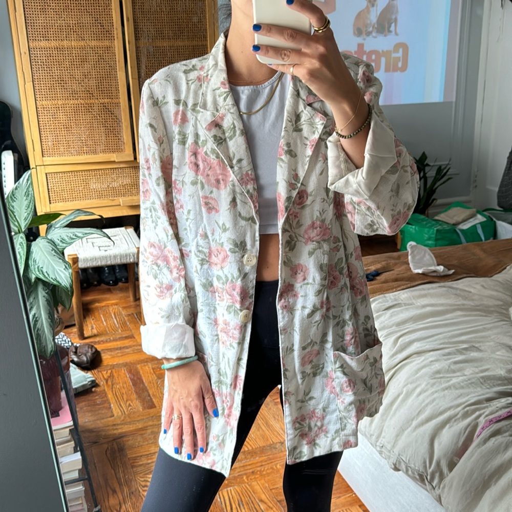 VTG Rose Linen Blazer